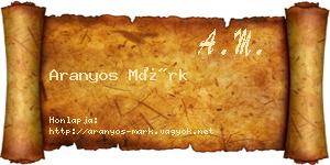 Aranyos Márk névjegykártya