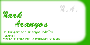 mark aranyos business card